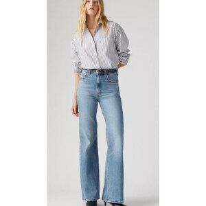 New Levi’s 28x34 Premium Ribcage Bell Flare Jeans Maximum Story Medium Wash